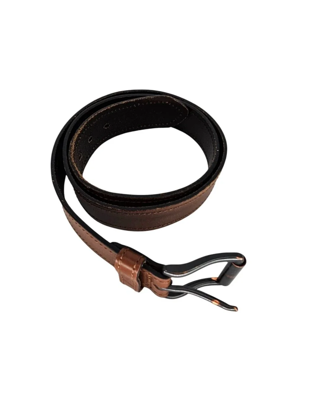 Dickies Mens Sz 40 Classic Brown Leather Belt w/ Black Buckle